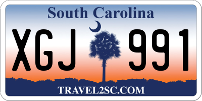 SC license plate XGJ991