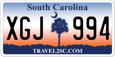 SC license plate XGJ994