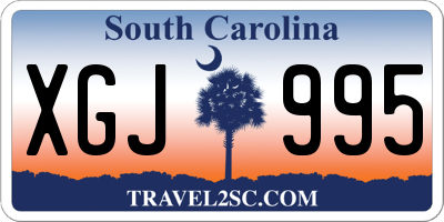 SC license plate XGJ995