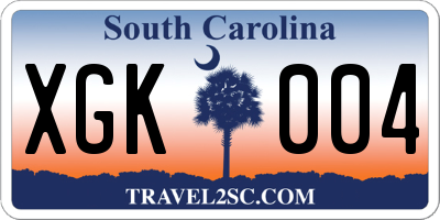 SC license plate XGK004