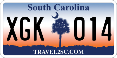 SC license plate XGK014