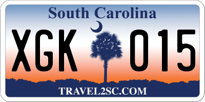 SC license plate XGK015
