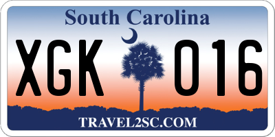 SC license plate XGK016