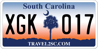 SC license plate XGK017