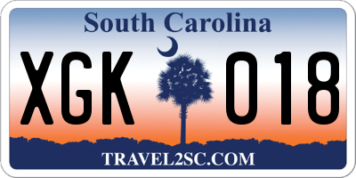 SC license plate XGK018