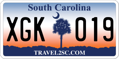 SC license plate XGK019