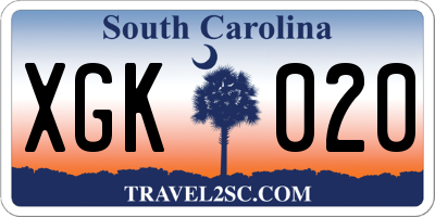 SC license plate XGK020