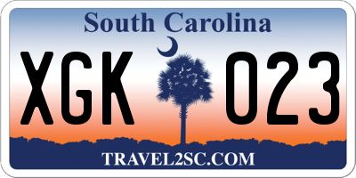 SC license plate XGK023