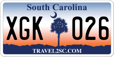 SC license plate XGK026
