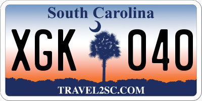 SC license plate XGK040
