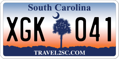 SC license plate XGK041