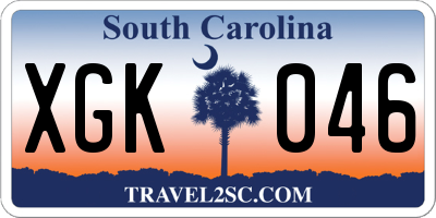 SC license plate XGK046
