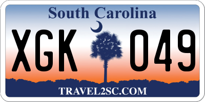 SC license plate XGK049
