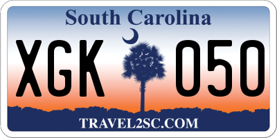 SC license plate XGK050