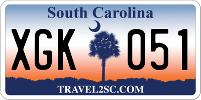 SC license plate XGK051