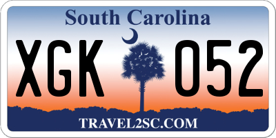 SC license plate XGK052