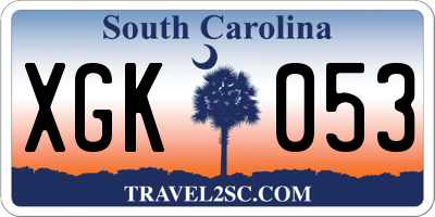SC license plate XGK053