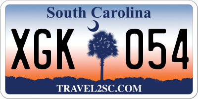 SC license plate XGK054