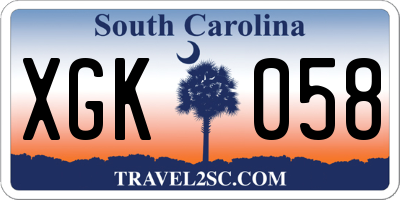 SC license plate XGK058