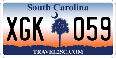 SC license plate XGK059