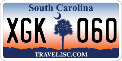 SC license plate XGK060