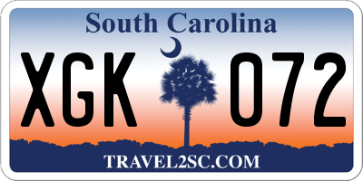 SC license plate XGK072