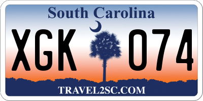SC license plate XGK074