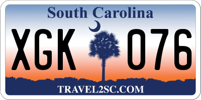 SC license plate XGK076