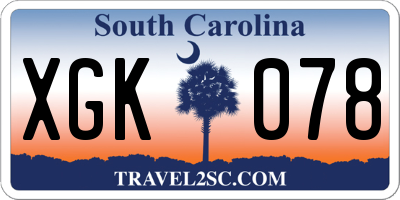 SC license plate XGK078
