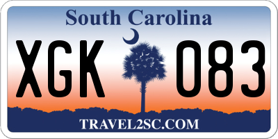 SC license plate XGK083