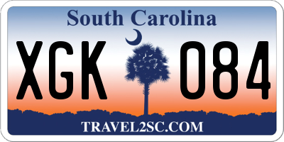 SC license plate XGK084