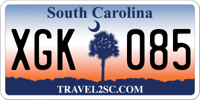 SC license plate XGK085