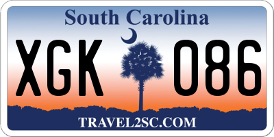 SC license plate XGK086