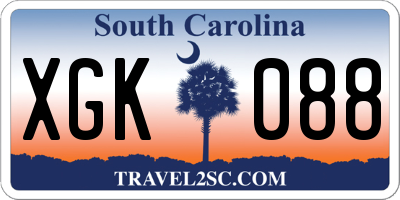 SC license plate XGK088