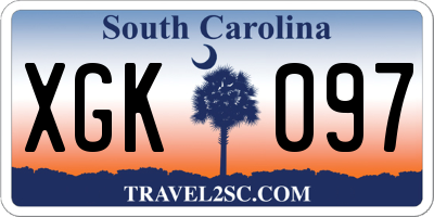 SC license plate XGK097