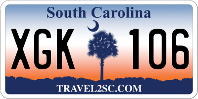 SC license plate XGK106