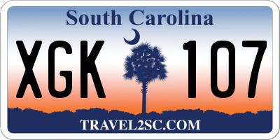 SC license plate XGK107