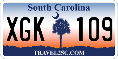SC license plate XGK109