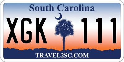 SC license plate XGK111