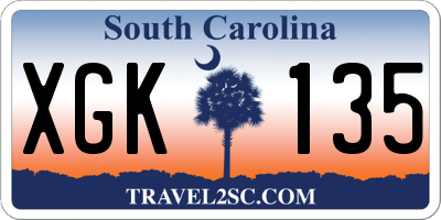 SC license plate XGK135