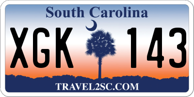 SC license plate XGK143