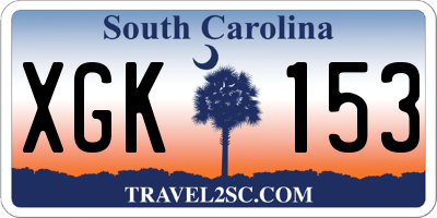 SC license plate XGK153