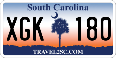 SC license plate XGK180