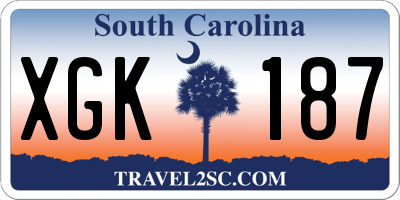 SC license plate XGK187