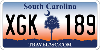 SC license plate XGK189