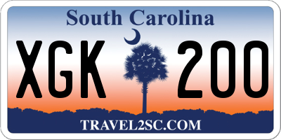 SC license plate XGK200