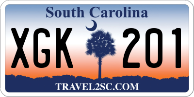 SC license plate XGK201
