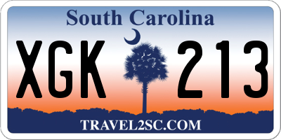 SC license plate XGK213
