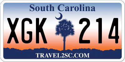 SC license plate XGK214