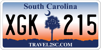 SC license plate XGK215